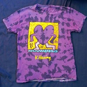 Keith Haring Purple Tie Dye Shirt